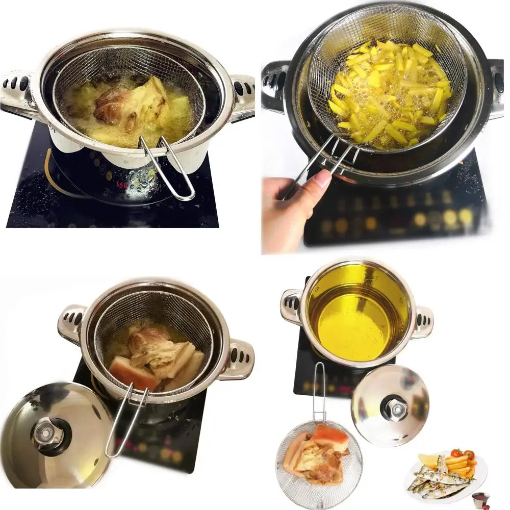

Stainless Steel 6-Quart Deep Fryer Set with Basket and Lid for Frying and Sauce Making