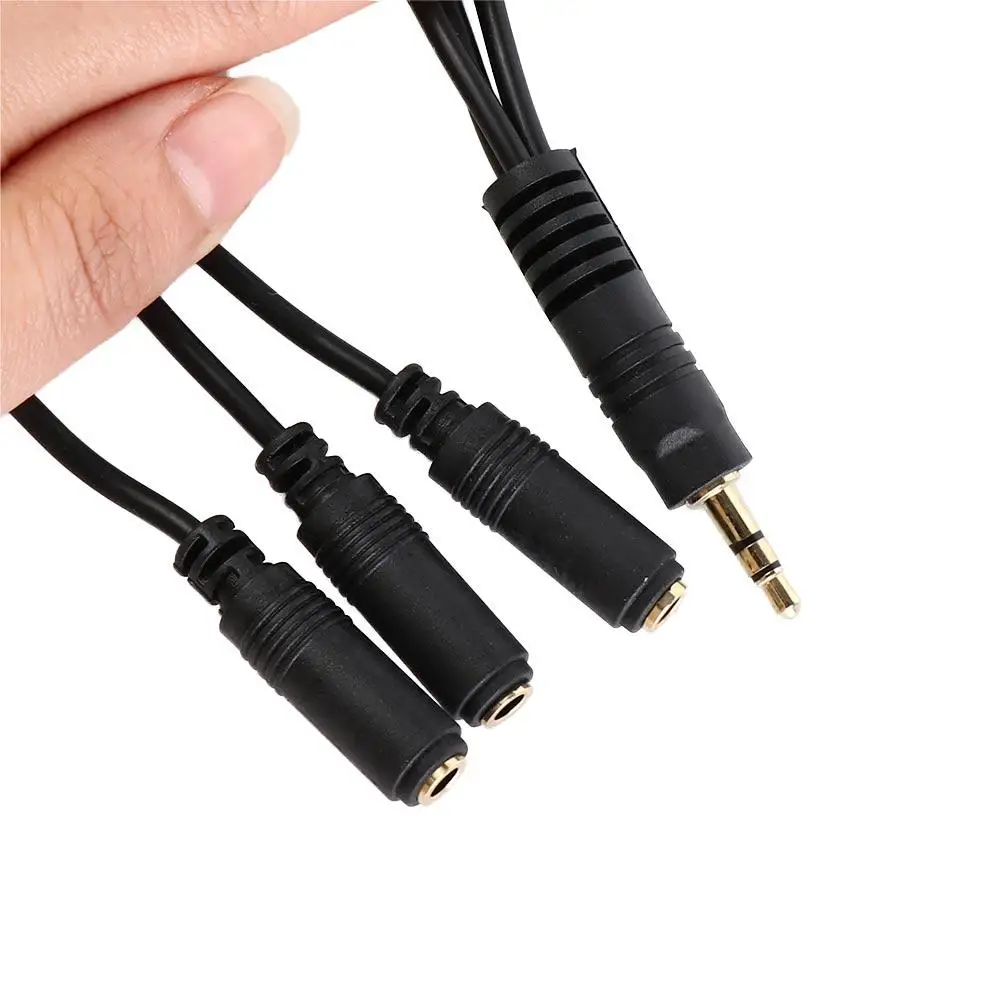 Earphone Mic 3.5mm Male Music Listening 3.5mm Splitter Cable Headset Splitter Cable Stereo Splitter Wire Audio Adapter Cord