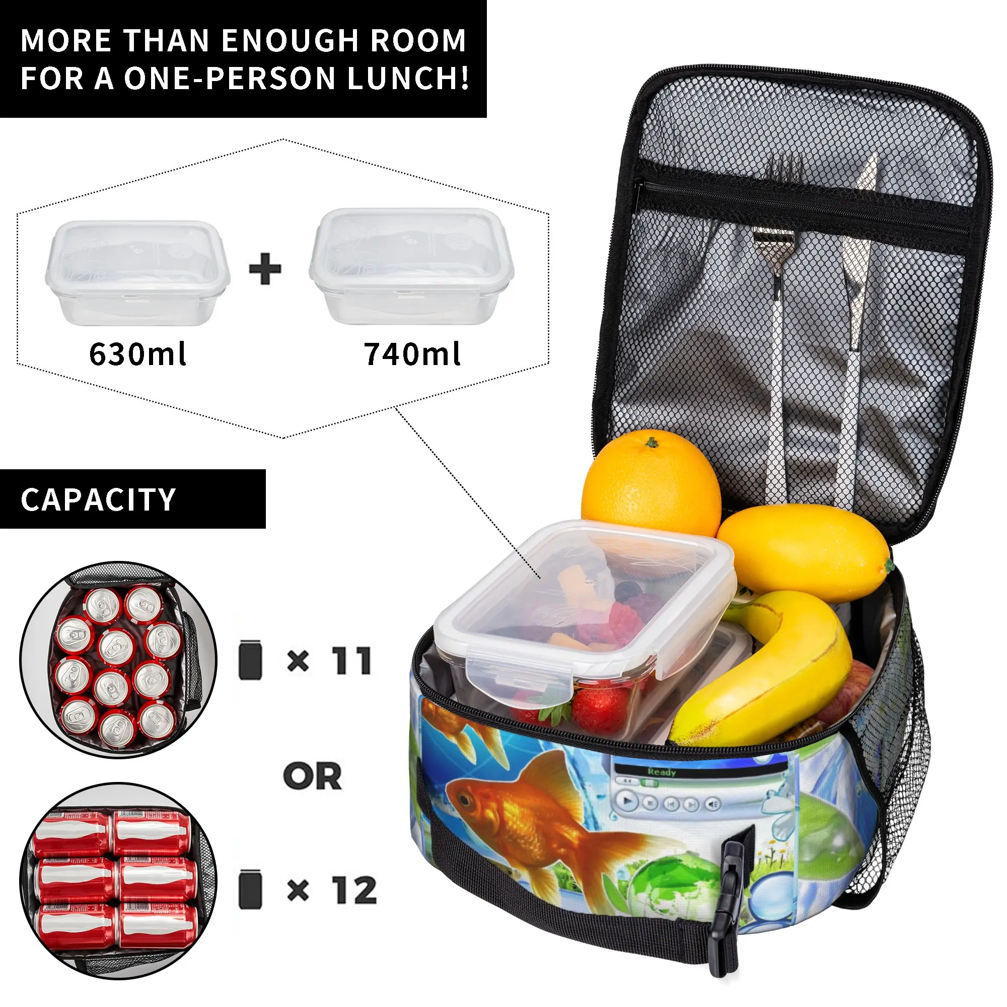 Frutiger Aero Art Vibes Scenery Insulated Lunch Tote Bag for Picnic Fashion Portable Cooler Thermal Large Capacity Bento Bags