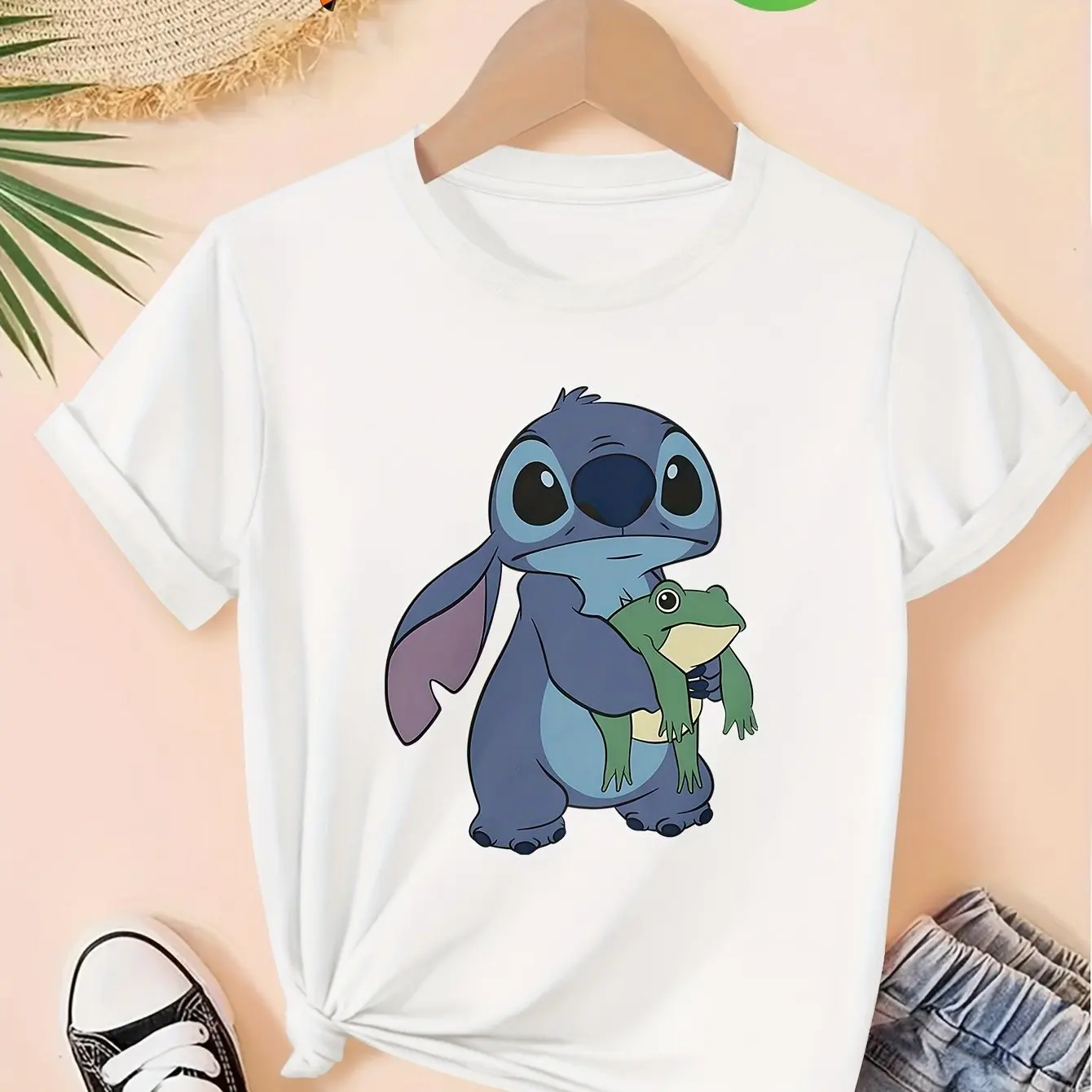 

Disney Stitch Boys and Girls Kids Summer T-Shirts Family Parent-Child Clothing Casual Loose Comfort Short Sleeve Men Women Top