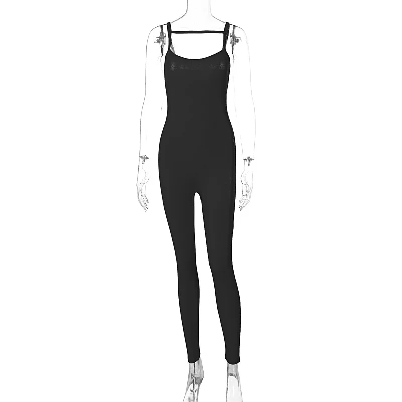 New Summer Fashion Solid Color Slim and Thin Suspender Jumpsuit Women's European American  Women's Clothing 2025 Wholesale