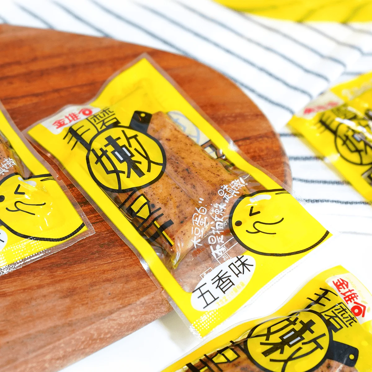 [8 Packs] Jinduigu Handmade Five Spice Tofu Snack - 6.34oz Each, Delicious Vegan Snack