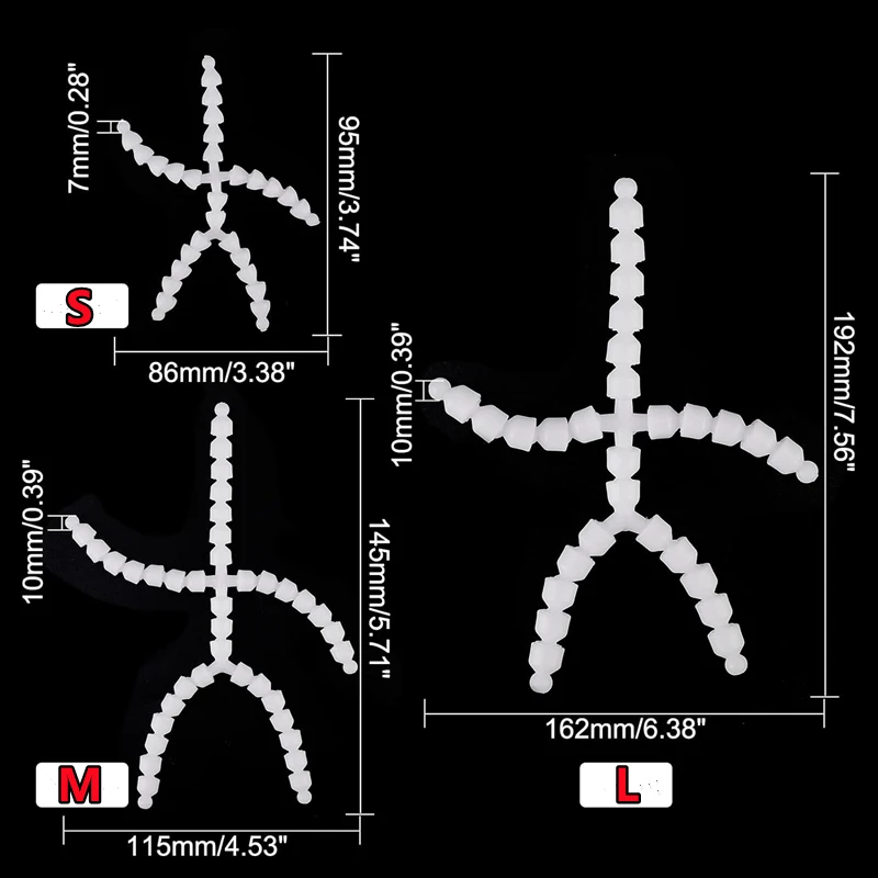 1-3 uds., 10cm, 15cm, 20cm, articulación de muñeca, versión de sonido de esqueleto, juguete de peluche articulado, enchufe de bola para muñeca DIY, accesorios de muñeca de armadura Flexible