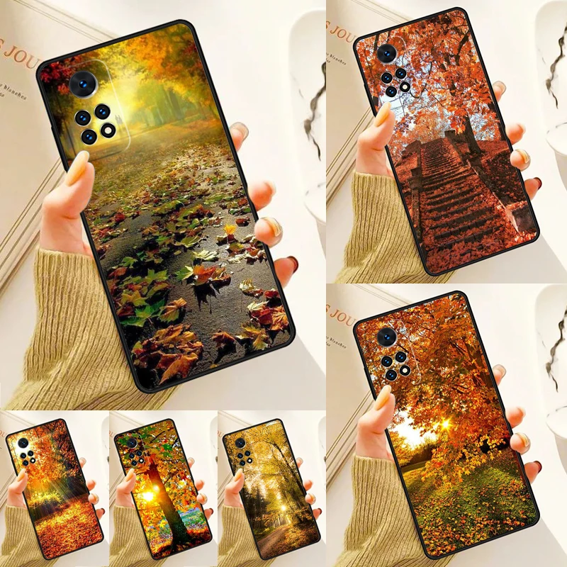 サムスンギャラクシーs24プラスs23s20 s21fe lite s22 ultra note 20 s8 s9s10用の紅葉デザインの電話ケース