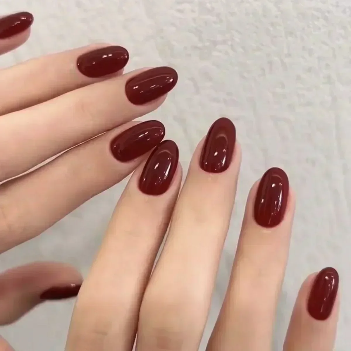 24Pcs Red Long Coffin False Nails Ballerina Wearable Fake Nails Artificial With Glue Full Cover Jelly Nail Tips Press On Nails