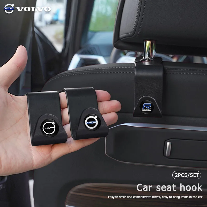 

2 шт. крючки для спинки автомобильного сиденья, портативный держатель для хранения для Volvo Rdesign XC60 V60 V70 XC40 XC90 V90 V40 EC40 EX40 S80 S60 S90 C30 C70