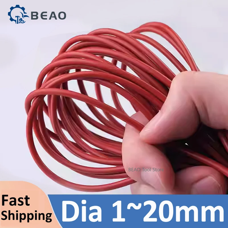 Silicone Strip Sealing Rope Red Solid Elastic Round strip for automotive home appliance and mechanical use