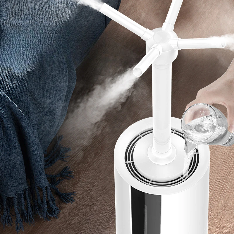 Увлажнитель воздуха большой емкости, напольный, четырехъядерный, система увлажнения с большим туманом, интеллектуальный увлажнитель с постоянной влажностью