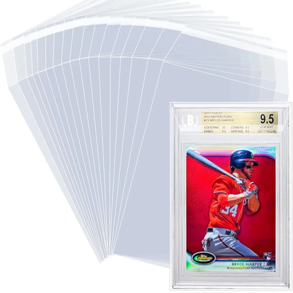 100pcs Resealable Graded Card Sleeves Slabs Pro Collector Protector For PKM PTCG Baseball Football Sports Game Cards
