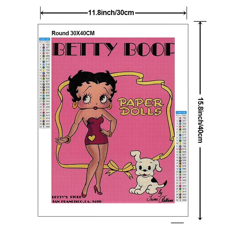 Zipper Bag 5D DIY Cartoon Girl Diamond Painting Kit Betty Princess Sticker Diamond Embroidery Art Children\'s Gift