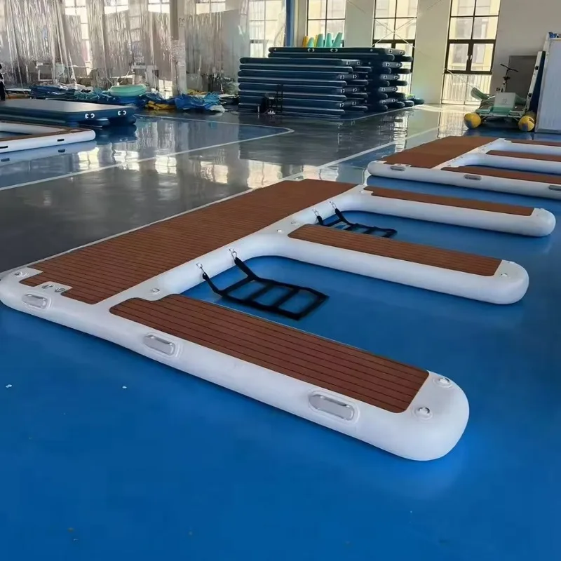 4x3m E Shape Modular Infla  Jet Ski Floating Dock Motor Boat Water Platform Factory Direct