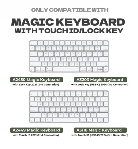 Imagen 2 del producto Funda Dexnor para teclado mágico Apple con Touch ID/Lock Key, estuche rígido de almacenamiento de viaje, funda protectora de cuero a prueba de polvo para teclado