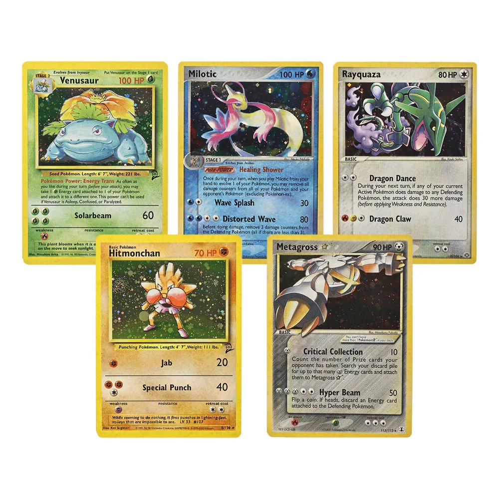 PTCG Proxy-Karten Holo-Folie Einzelkarte Rayquaza Venusaur Metagross Milotic Raichu Hitmonchan Sammelbare PKM-Sammelkarten