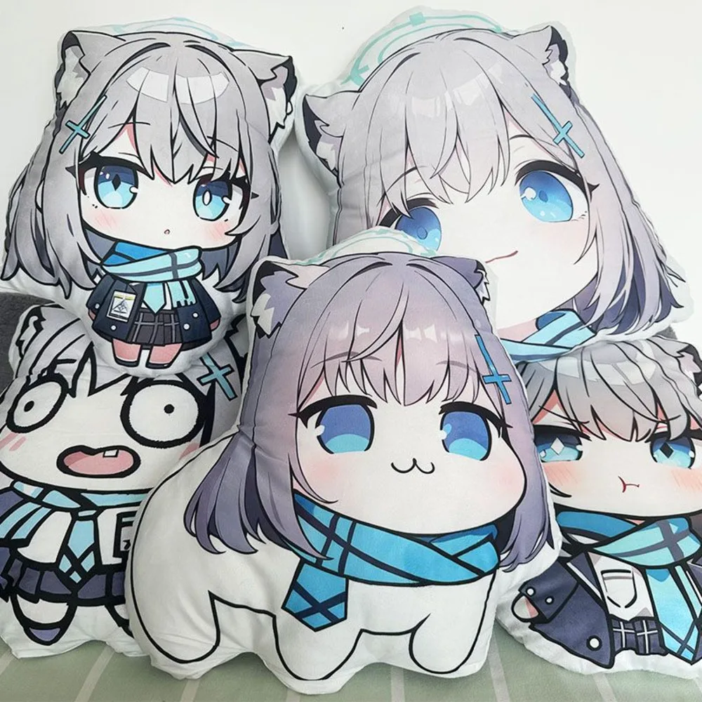 Anime Blue Archive Sunaookami Shiroko Cosplay 45CM Soft Waist Sofa Cushion Throw Bedroom Pillows