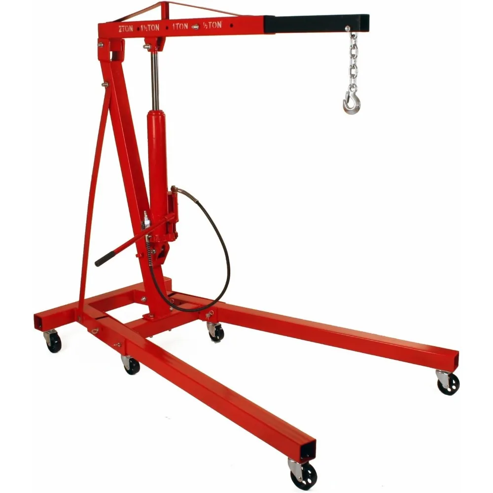 2 Ton Folding Air Hydraulic Engine Hoist Cherry Picker Shop Crane Hoist Lift, Lifting Cranes