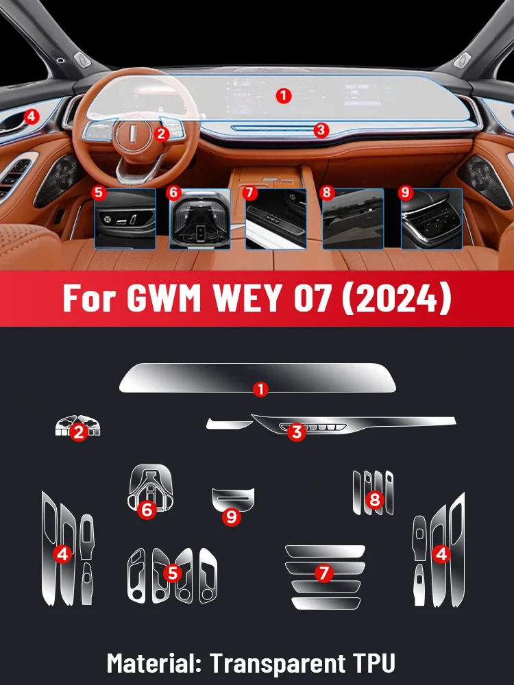 

Защитная пленка из ТПУ для экрана центральной консоли, навигации и GPS, предотвращающая царапины, для GWM WEY 07 2024, аксессуары