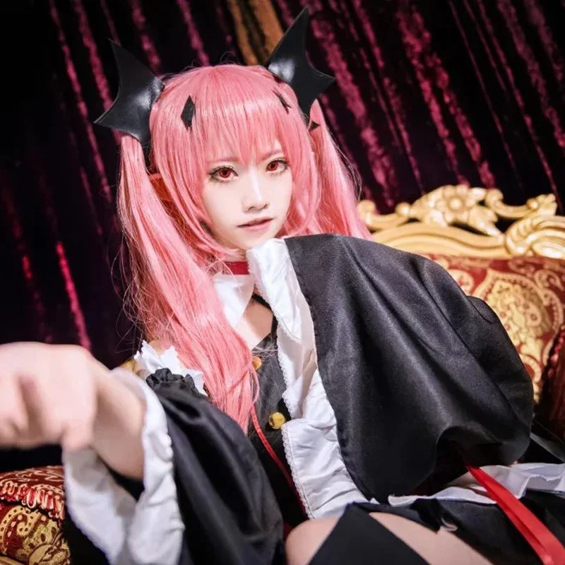 A Anime Krul Tepes Cosplay Seraph of The End Cosplay Costume Dress Suit Wig Witch Vampire Halloween Costume For Women