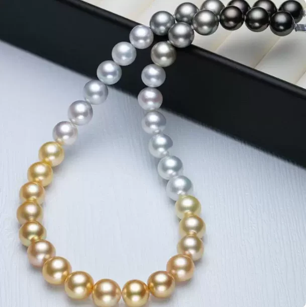 17"8-10mm south sea multicolor pearl necklace 9999