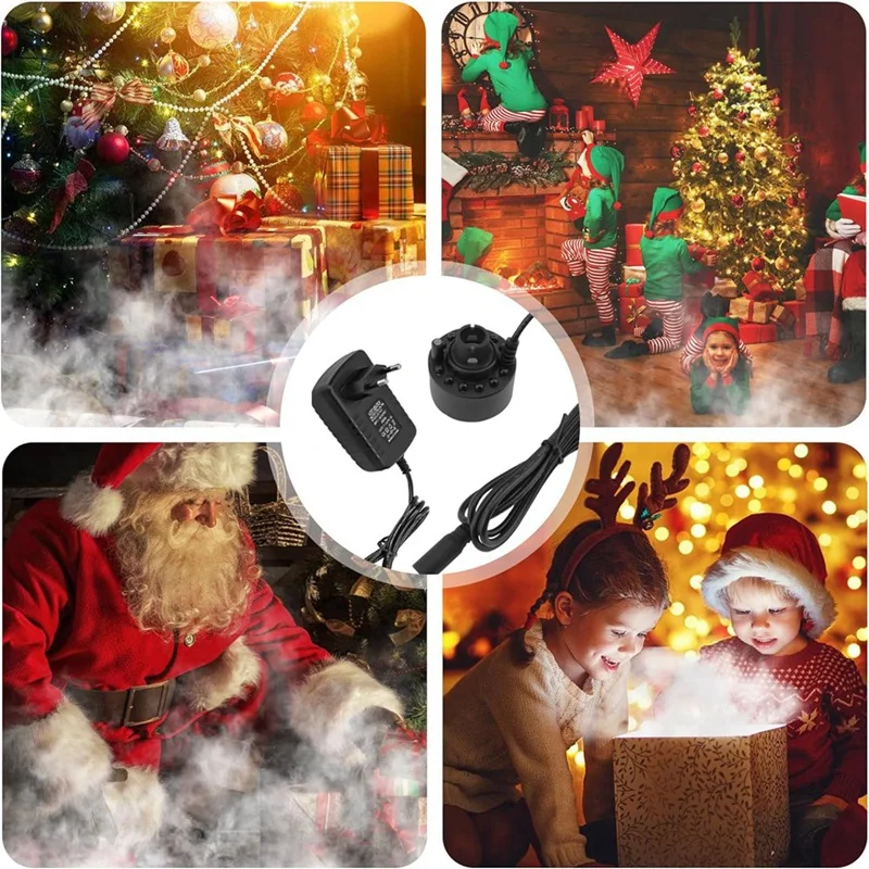 Nébuliseur à ultrasons à 12 LED, brumisateur d'eau noir avec pare-éclaboussures, prise UE