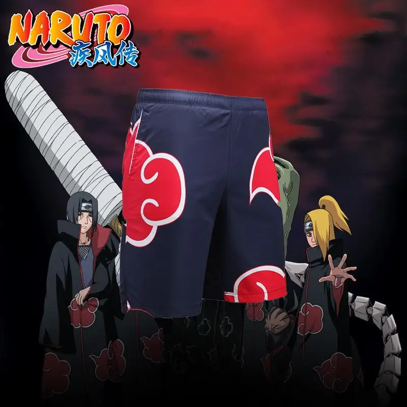 NARUTO Akatsuki Anime Summer Quick-Drying Shorts Pajama Pants Loose Sports Fitness Pants Breathable Printed Casual Pants Gift