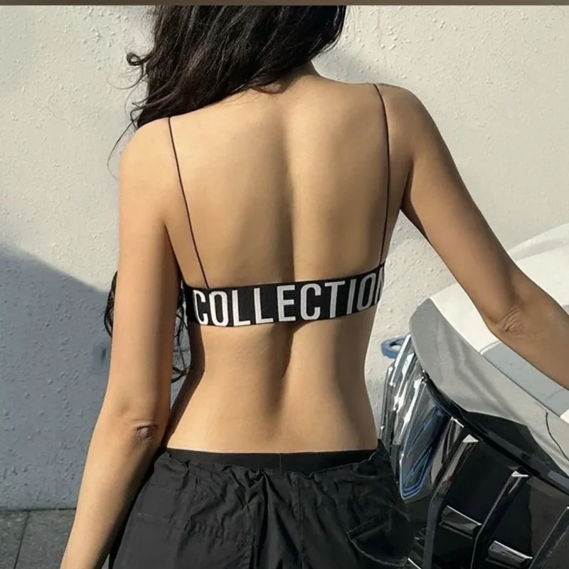 Thin Sexy Bra Sexy Explosion American Thin Strap Extremely Narrow Ultra-thin Fashion Letter Beauty Back Underwear Tops Lingerie