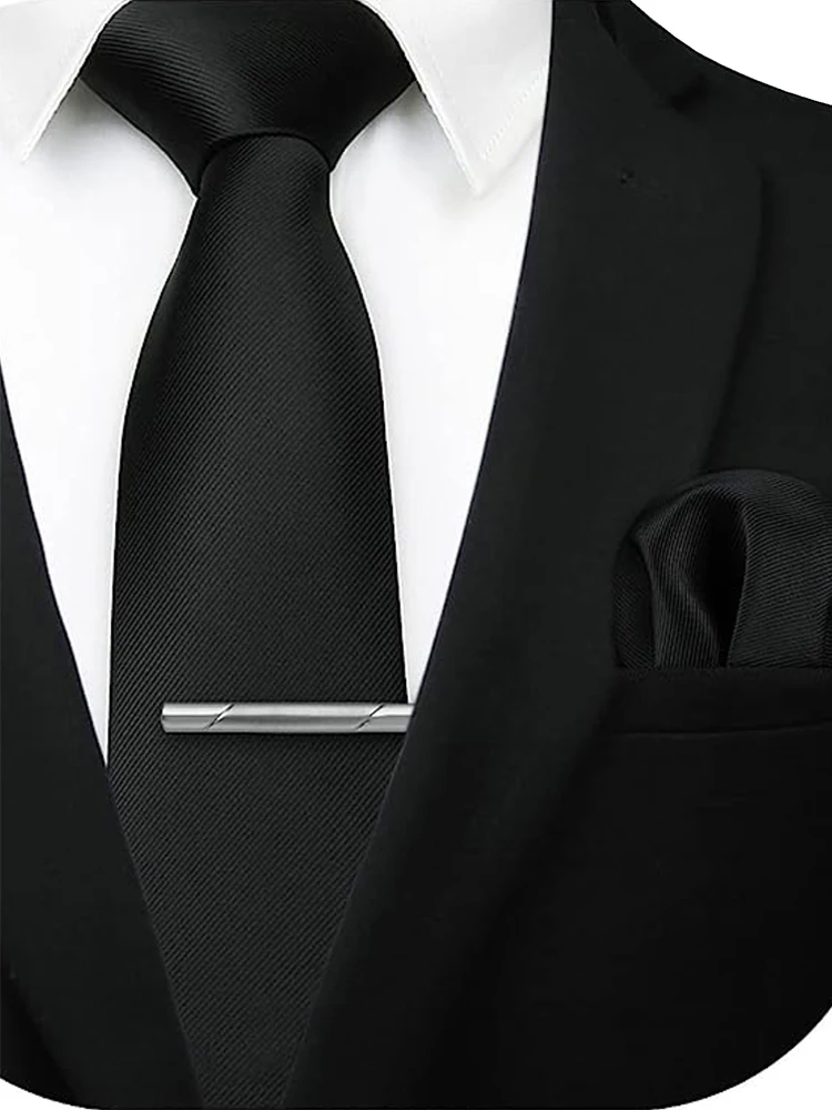 JEMYGINS Solide Grün Blau Männer Mode Krawatte Taschentuch Krawatte Clip für Smoking Zubehör Klassische Seide Luxus Krawatte für Mann Geschenk – Detail 11