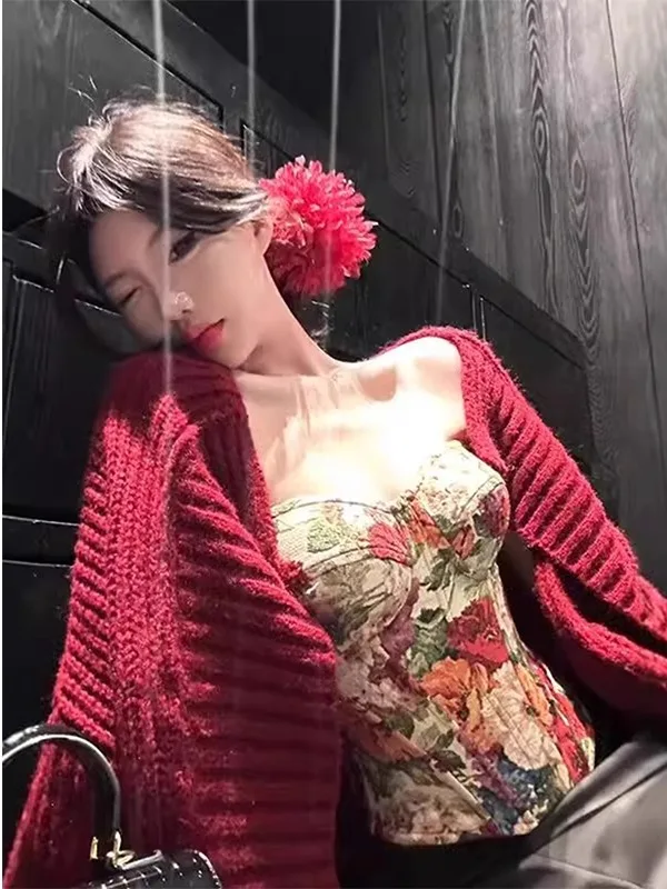 

Сексуальный топ-бюстье Pure Desire с цветочным принтом и завышенной талией, женский красивый укороченный жилет, осенне-зимний облегающий топ-майка