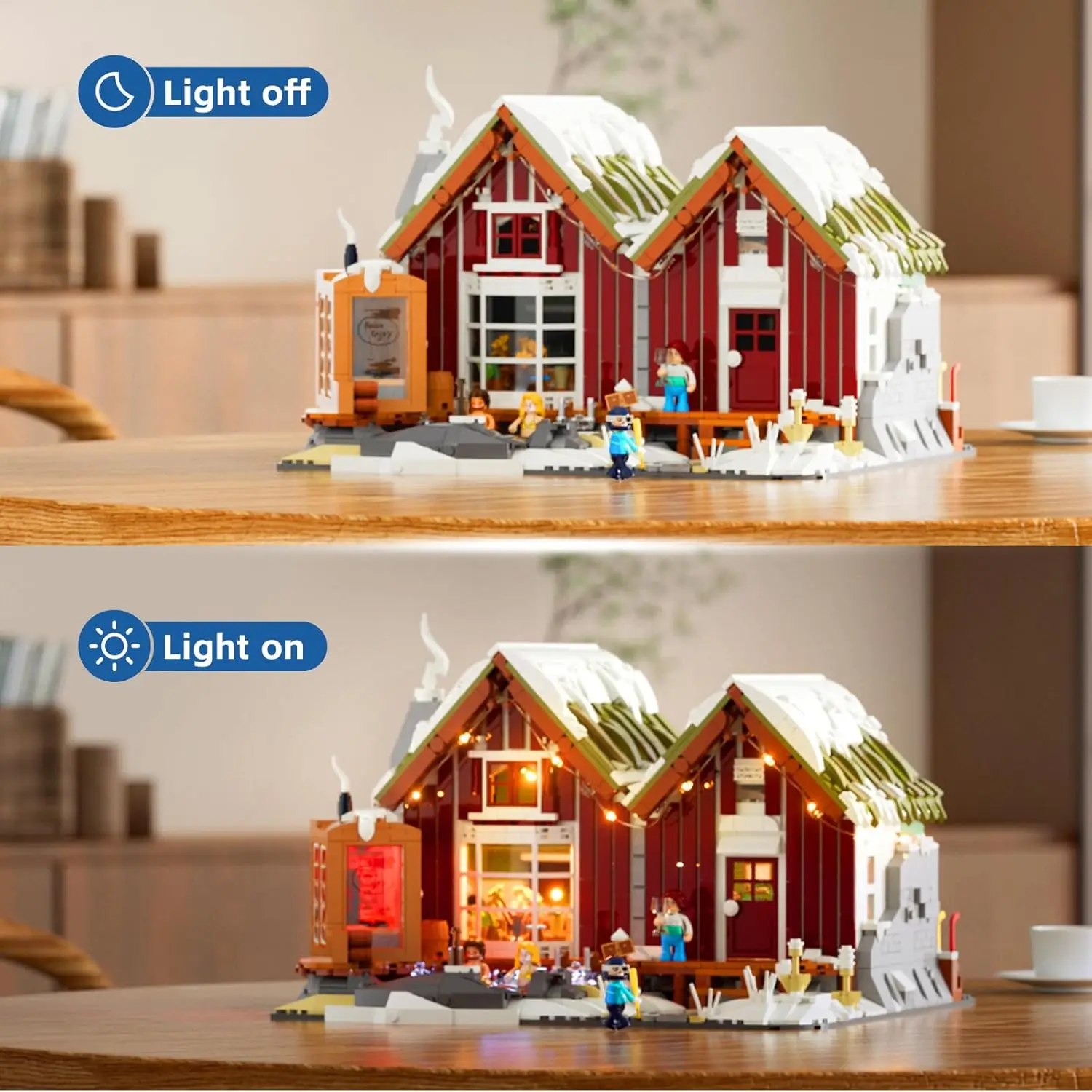 مجموعة LUMIBRICKS Spa-Cabin لإضاءة الشتاء - 2235 قطعة من مصابيح LED لعيد الميلاد والشتاء