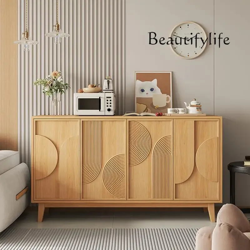 N40 Medieval log wind solid wood shoe cabinet, entrance cabinet, living room partition decoration, wall partition locker