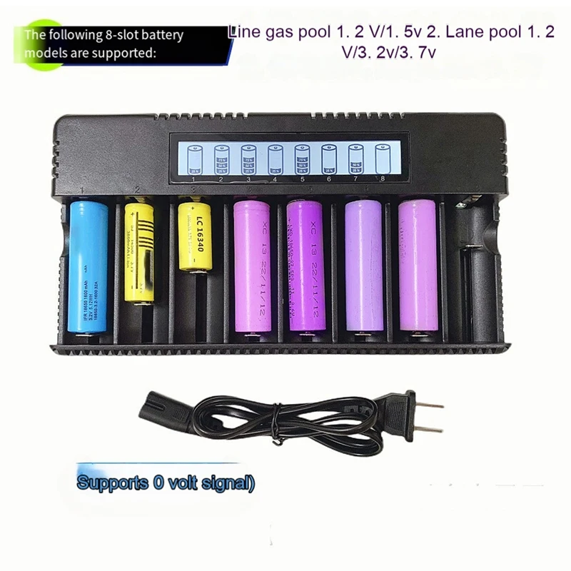 Cargador de batería de litio Ni-MH ni-chrome, dispositivo con pantalla LCD, 8 ranuras, 18650/26500, 3,7 V, 1,2 V, 1,5 V