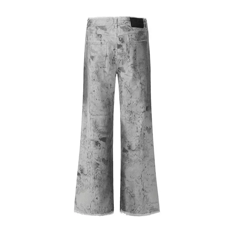 Trashy Y2K 2000S Schlangenmuster Schmutzige Waschung Baggy Jeans Hosen für Männer Kleidung Gothic Vintage Lange Hosen Pantalones Hombre – Detail 5