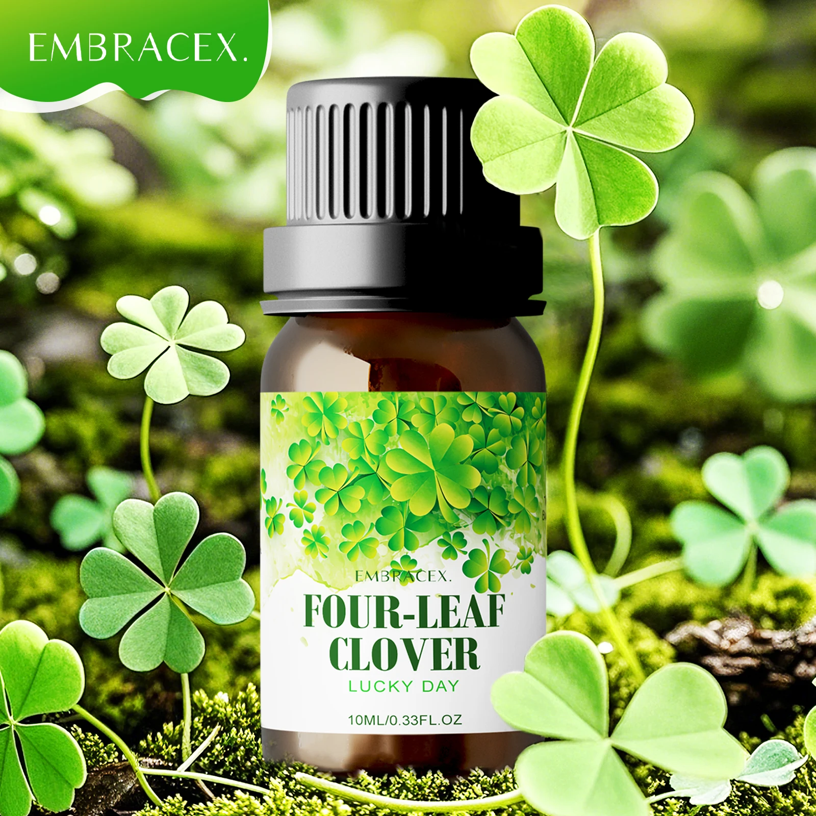 

10 мл эфирное масло с четырехлистным клевером для лица и тела, массажное масло, подарок на удачу, увлажняющее, питательное, приносящее удачу