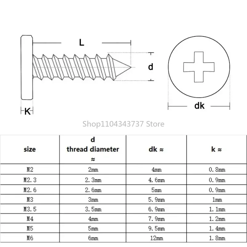 M1.2 M1.4 M1.7 M2 M2.3 M2.6 M3 M3.5 M4 Carbon Steel Cross  Super Ultra Thin Flat Wafer Head Self-tapping Wood Screw