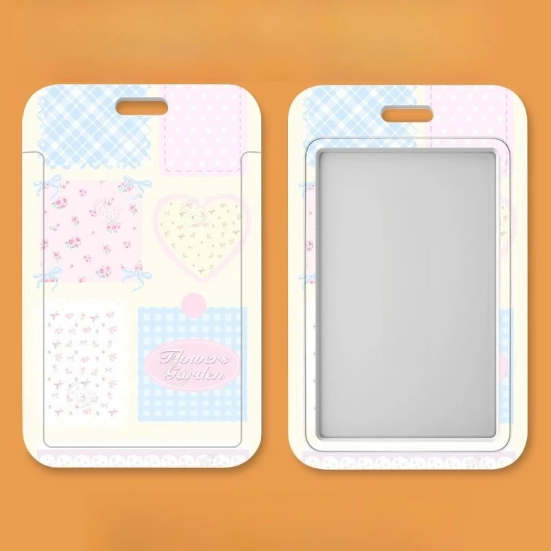 Simpatico gattino fiore Kpop Idol Card Raccogliere organizzatore di cancelleria Porta badge da donna Portachiavi Studente Campus Porta carte con cordino