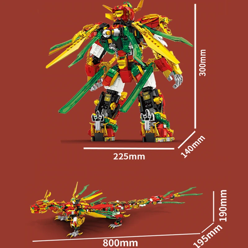 2in1 Warrior Mechanical Lloyd\'s Titans Mechas Robots Dragons Season 15 Building Blocks Classic Model Sets Bricks Kids Kits