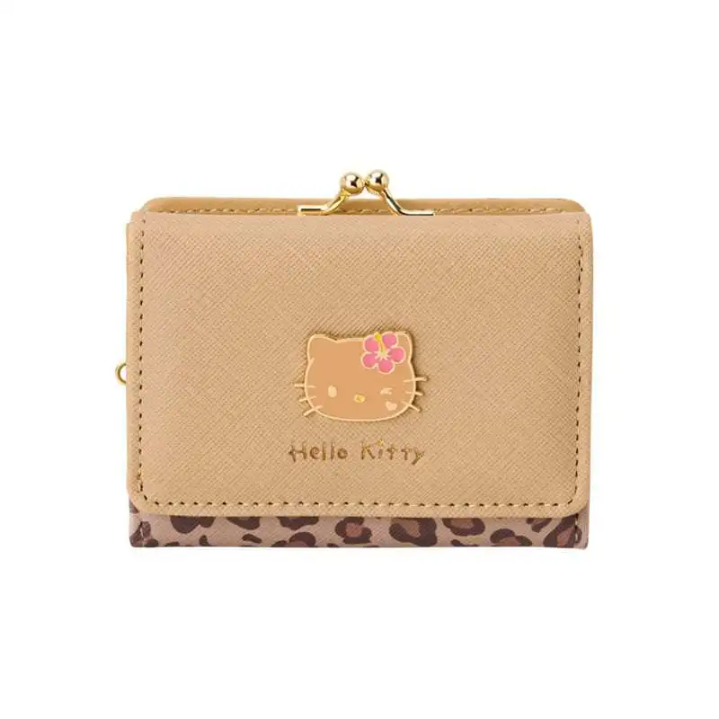Hello Kitty PU Wallet Keychains Cinnamoroll Card Bag My Melody Woman Clutch Pouch Kuromi Folding Girl Coin Purse Holder Purse view 3