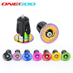 ONEGOO-empuñaduras para manillar de bicicleta, tapones de aleación de aluminio para MTB, accesorio para manillar, 1 par