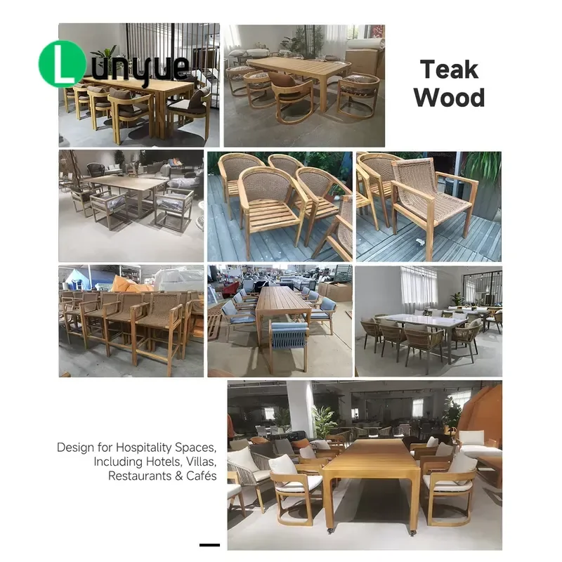 Contemporary French Style Dining Table and Chair Set Outdoor Garden Furniture Restaurant Patio Dining Set Durable Weather