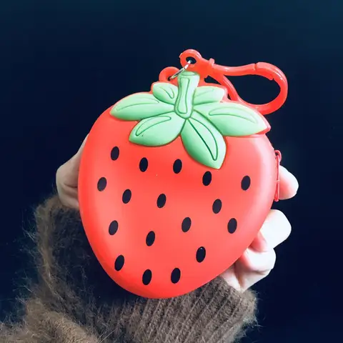 Симпатичный силиконовый мультяшный кошелек, портативный кошелек на молнии для ключей, монет, гарнитуры