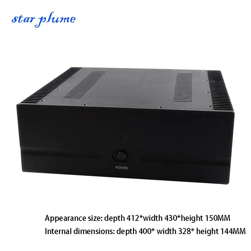 (412*430*150mm) CJ-WA130 All-aluminum Power Amplifier Case Class A Cooling Chassis Post Amplifier Chassis Shell DIY Box