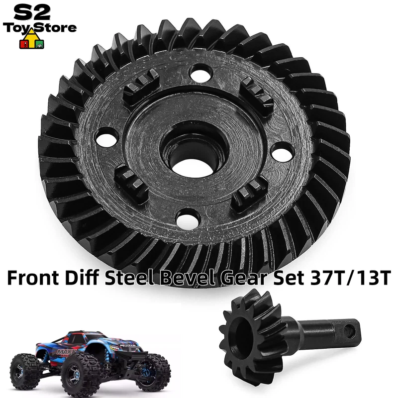 TRA Front Differential Bevel Gear 37T 13T Chrome Steel For Maxx Maxx 2.0 WideMaxx RC Truck Replacement Parts 8978 8977-W228