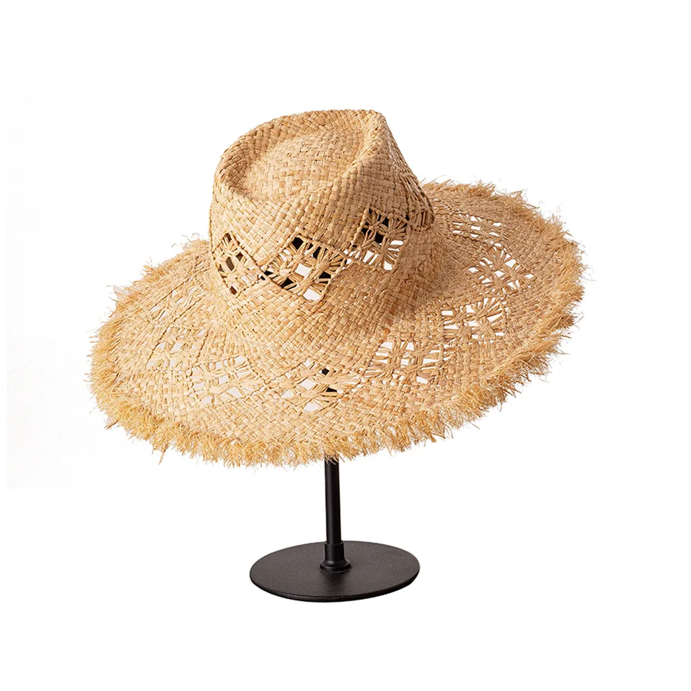 Designer Brand Men and Women Spring/SummerLeisureKnitted Lafite Grass Jazz Hat Outdoor Sunshade Straw cap gorras para hombres 모자