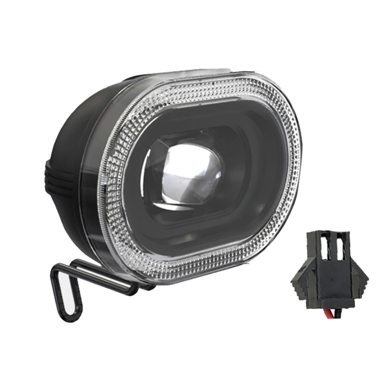 AB46-E-Bike phare LED DC12V-48V Ebike 2 fils SM prise avant lampe lumière pour motoneige vélo Scooter moto accessoires