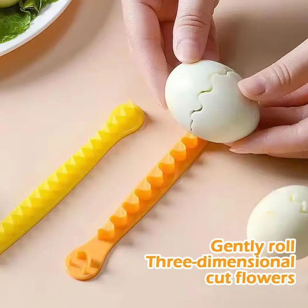 2PCS Fancy Cooked Eggs Cutter Cute Eggshell Shape Making Boiled Eggs Bento Cut Flower Shaper Household Boiled Eggs Creative Tool