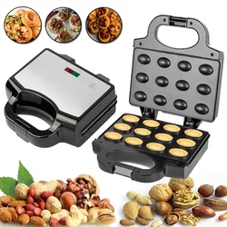 Electric Walnut Cake Maker Double Sided Rapid Heating 12 Caves Non-Stick Multi Function Home Dried Fruit Waffle Kitchen Machine