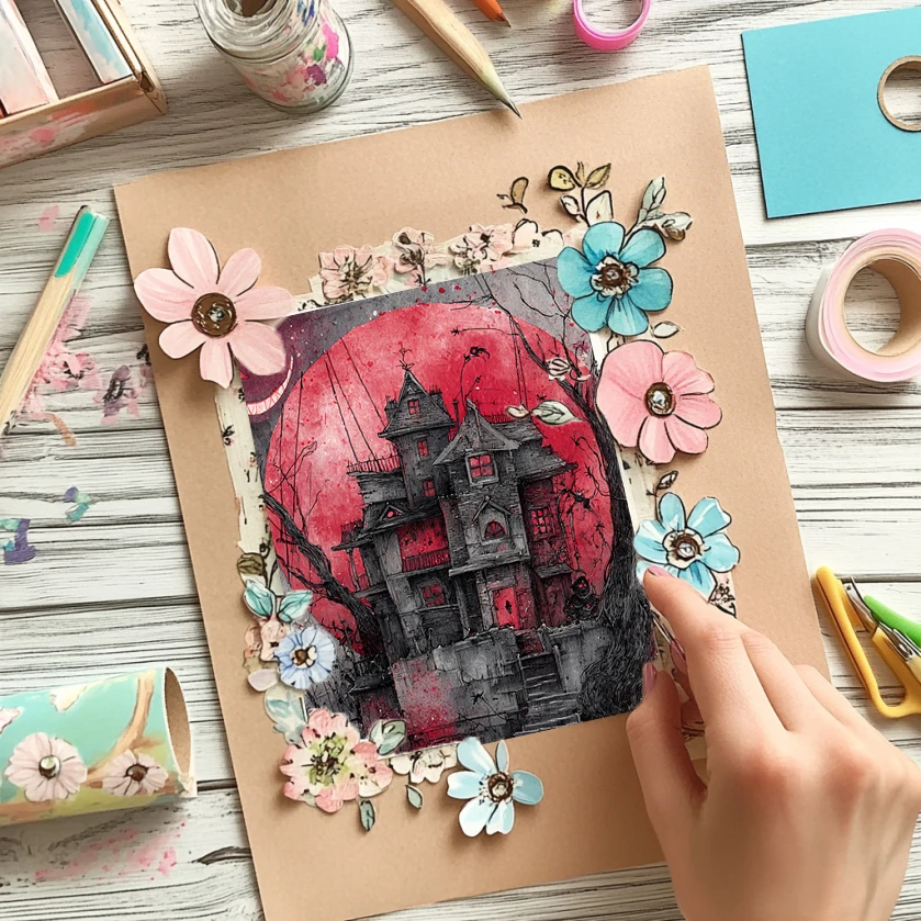 36 Sheets 6"x6" Scrapbook Paper Pack: Vintage Typography & Ink Wash Prints for Scrapbooking, Origami & Retro Junk Journal .