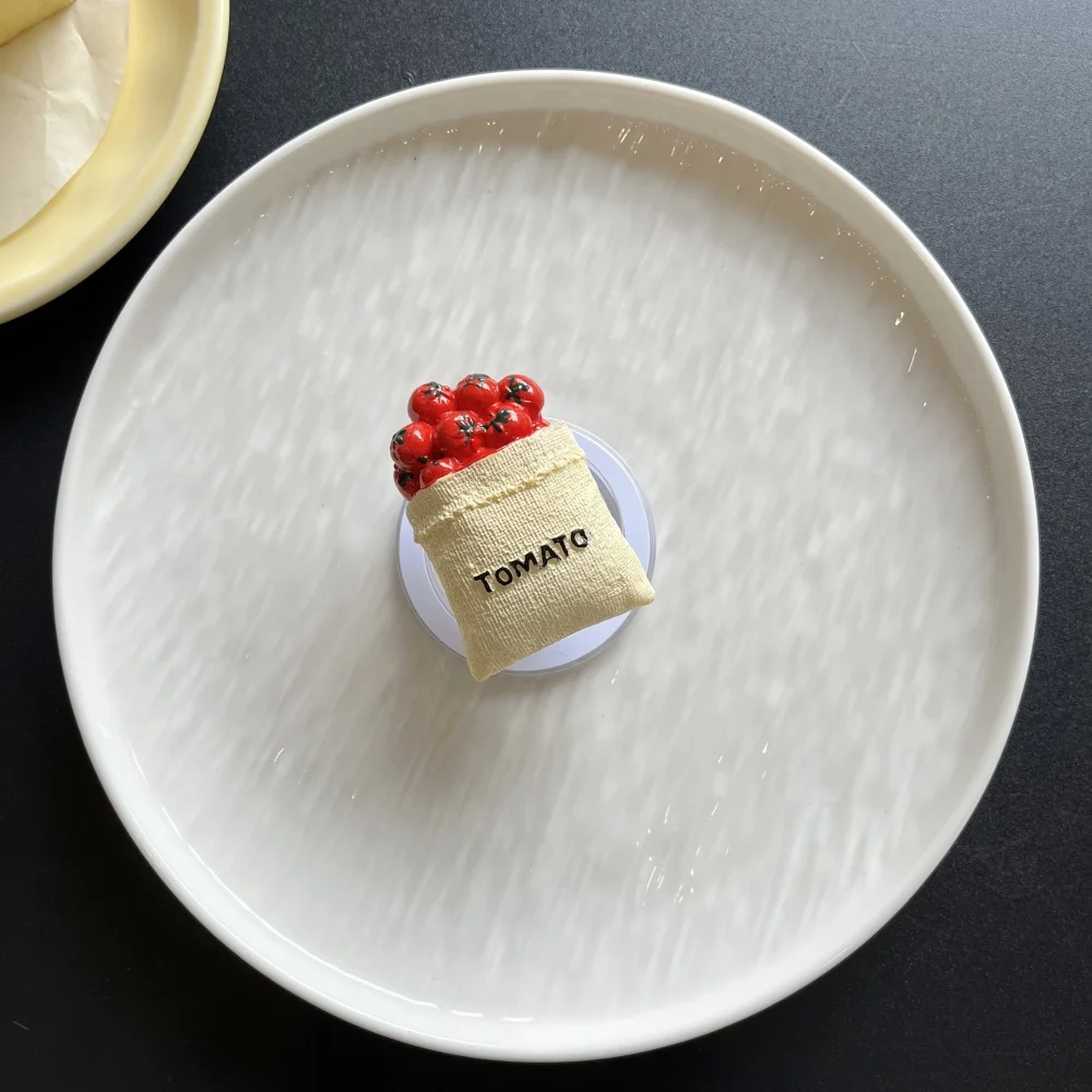 Simulation Lebensmittel Magnete Kreative Harz Brot Tomate Für Magsafe Telefon Magnetische Griptok Ständer Für iPhone Lustige Faltbare Halter