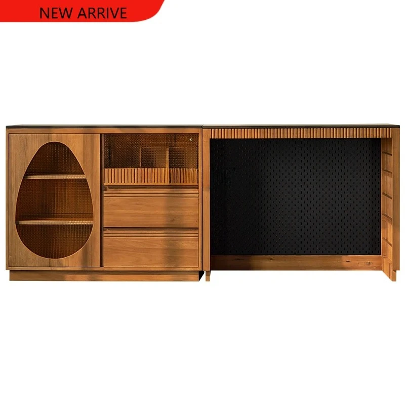 

Кухонный остров из массива дерева в стиле ретро для гостиной и столовой, современный простой шкаф для хранения