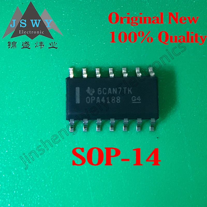 

6 pieces free shipping OPA4188AIDR parts mark OPA4188 operational amplifier SOP14 100% new original electronics