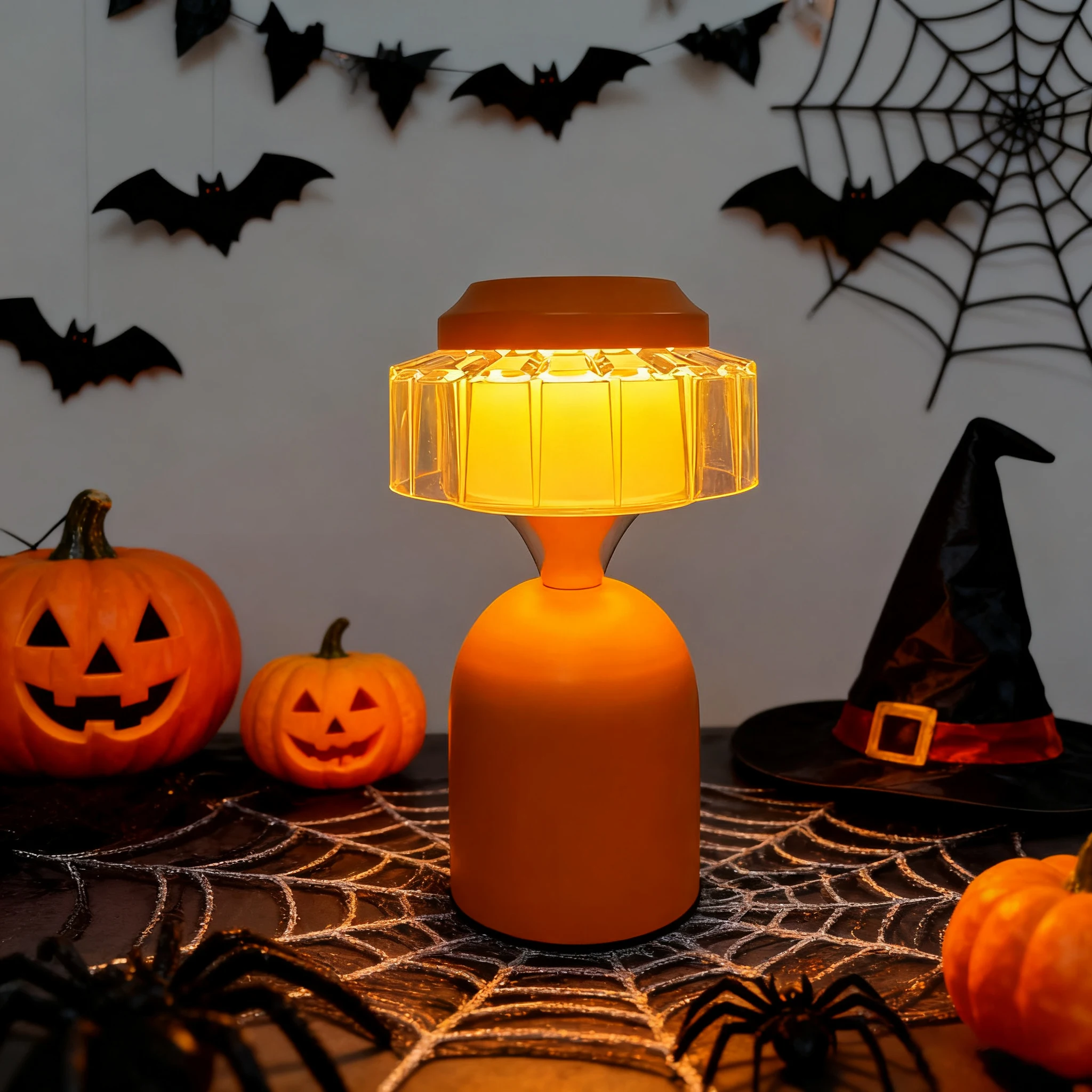 تصميم برتقالي خفيف ليلي يعمل باللمس مع ثلاثة أوضاع إضاءة قابلة لإعادة الشحن عبر USB